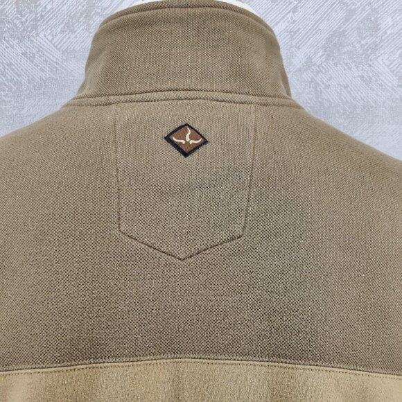 prAna Jacket Mens Large Brown Tan Full Zip Fleece Mock Neck Casual Outdoor Warm - Picture 6 of 11